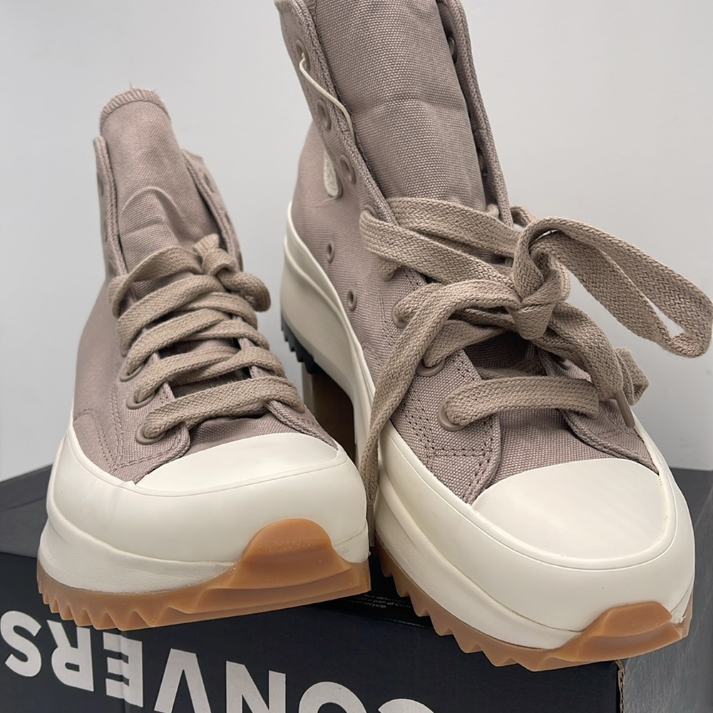 Converse WMNS RUN STAR HIKE HI WONDER STONE/EGRET/BLACK A08706C Platforms Snkrs - Picture 5 of 16
